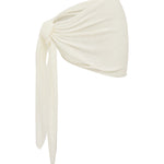 Ivory sarong tied in a knot on a white background