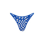 Blue checkered thong on a white background