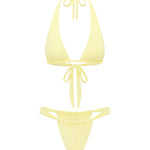 Yellow bikini set on a white background