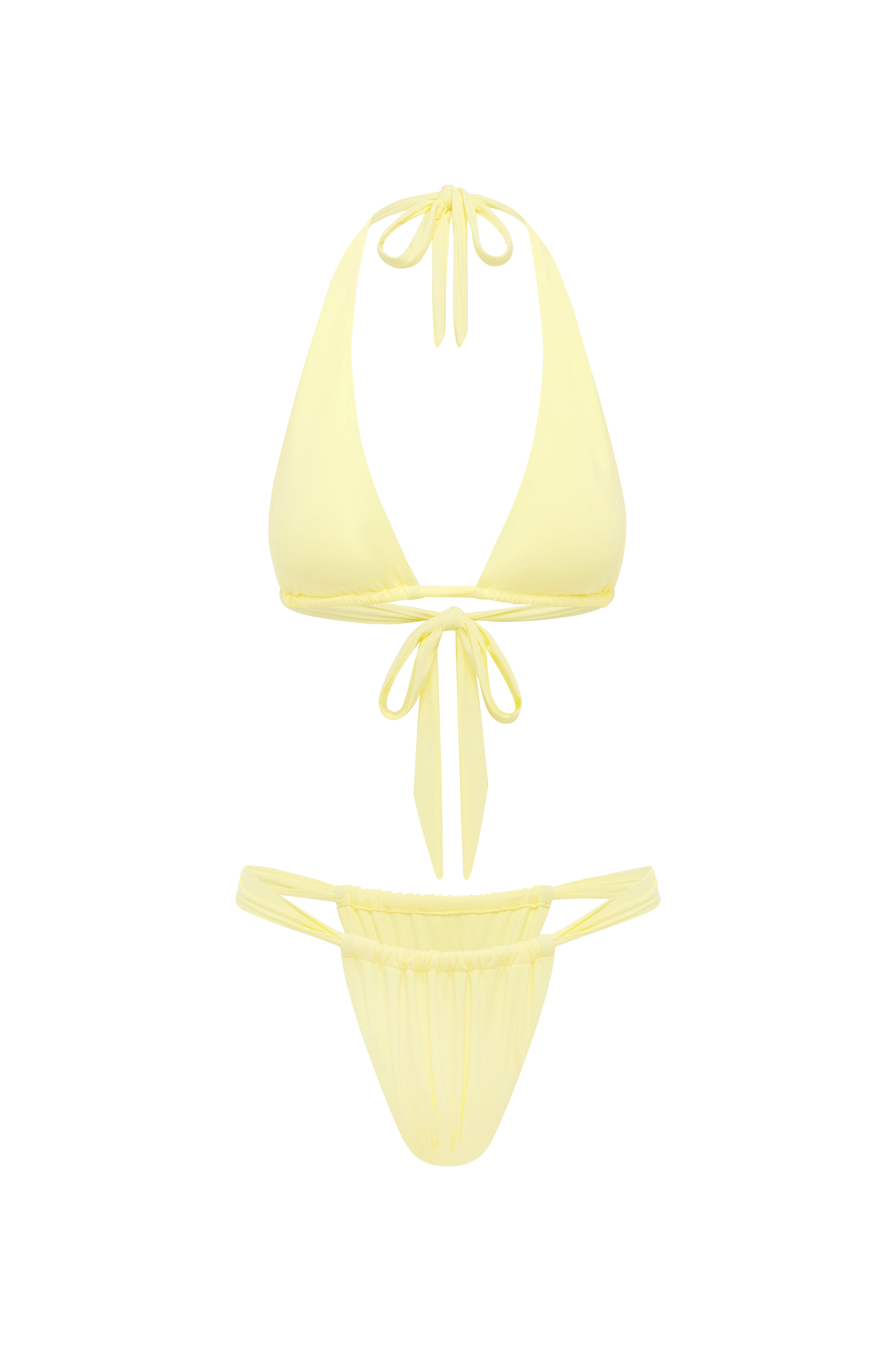 Yellow bikini set on a white background