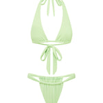 Light green bikini set on a white background