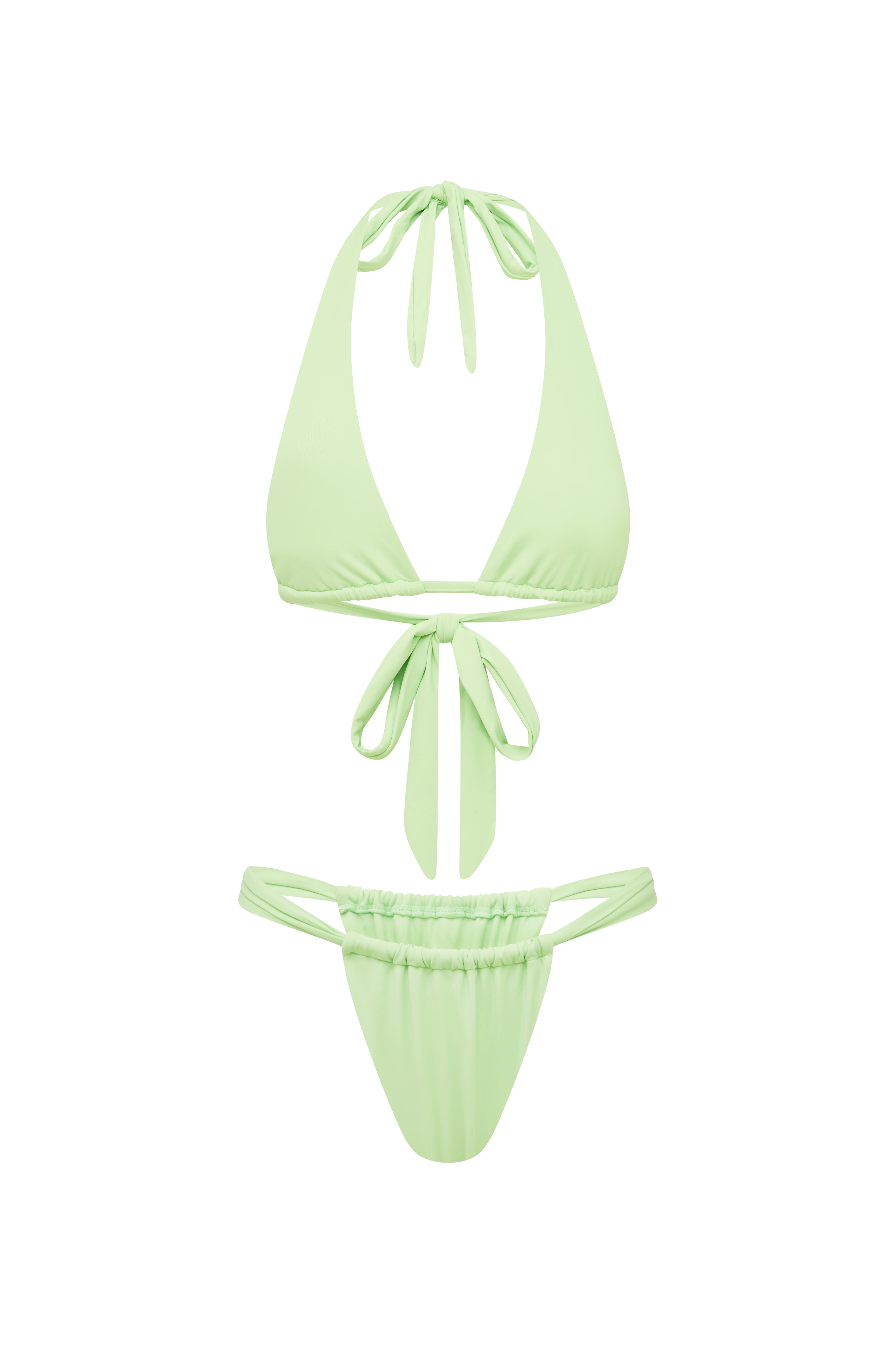 Light green bikini set on a white background