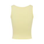 Yellow sleeveless top on a white background