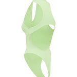 Cut out of light green swimsuit on a white background