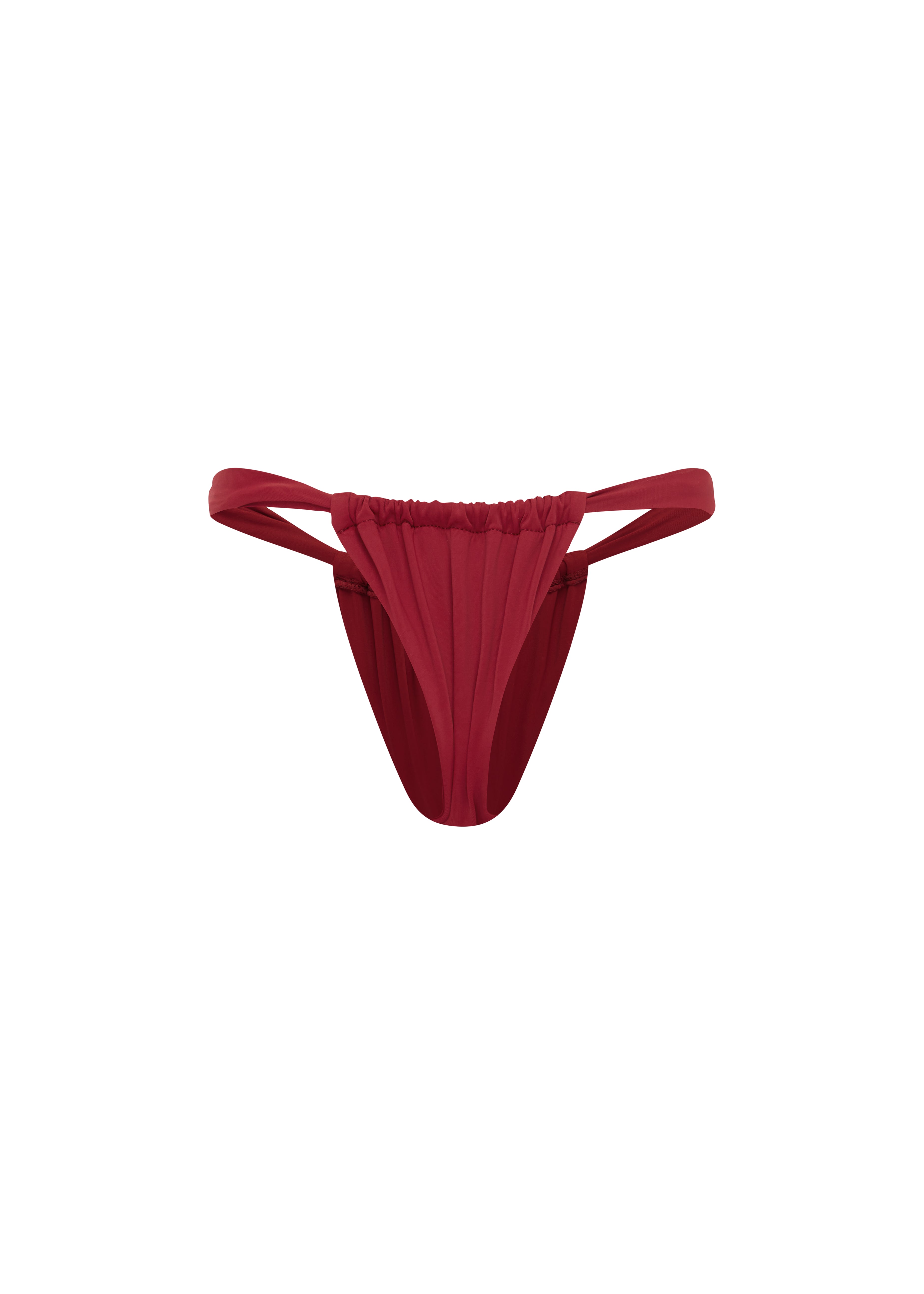 Red bikini bottom on a white background