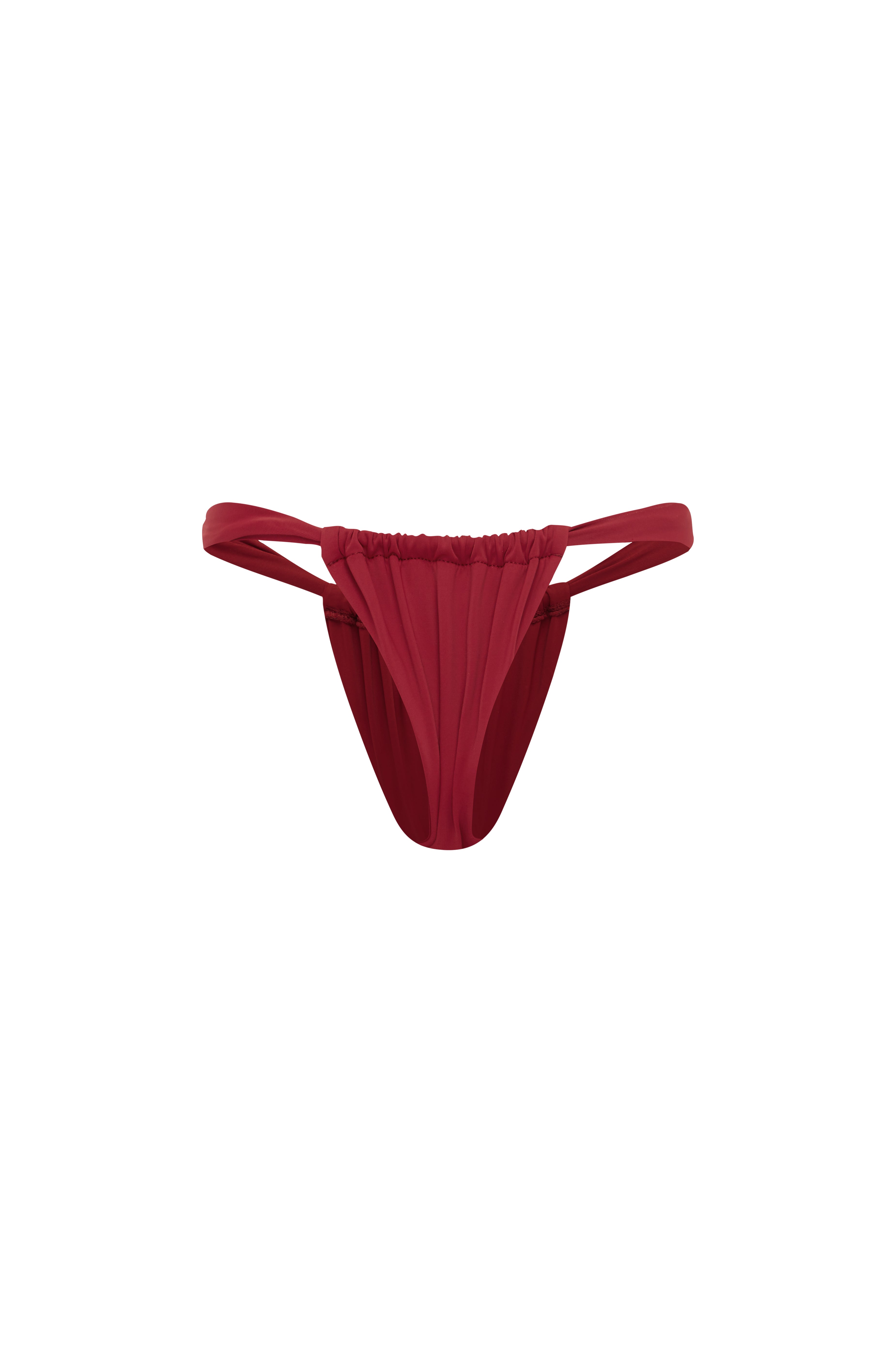 Red bikini bottom on a white background