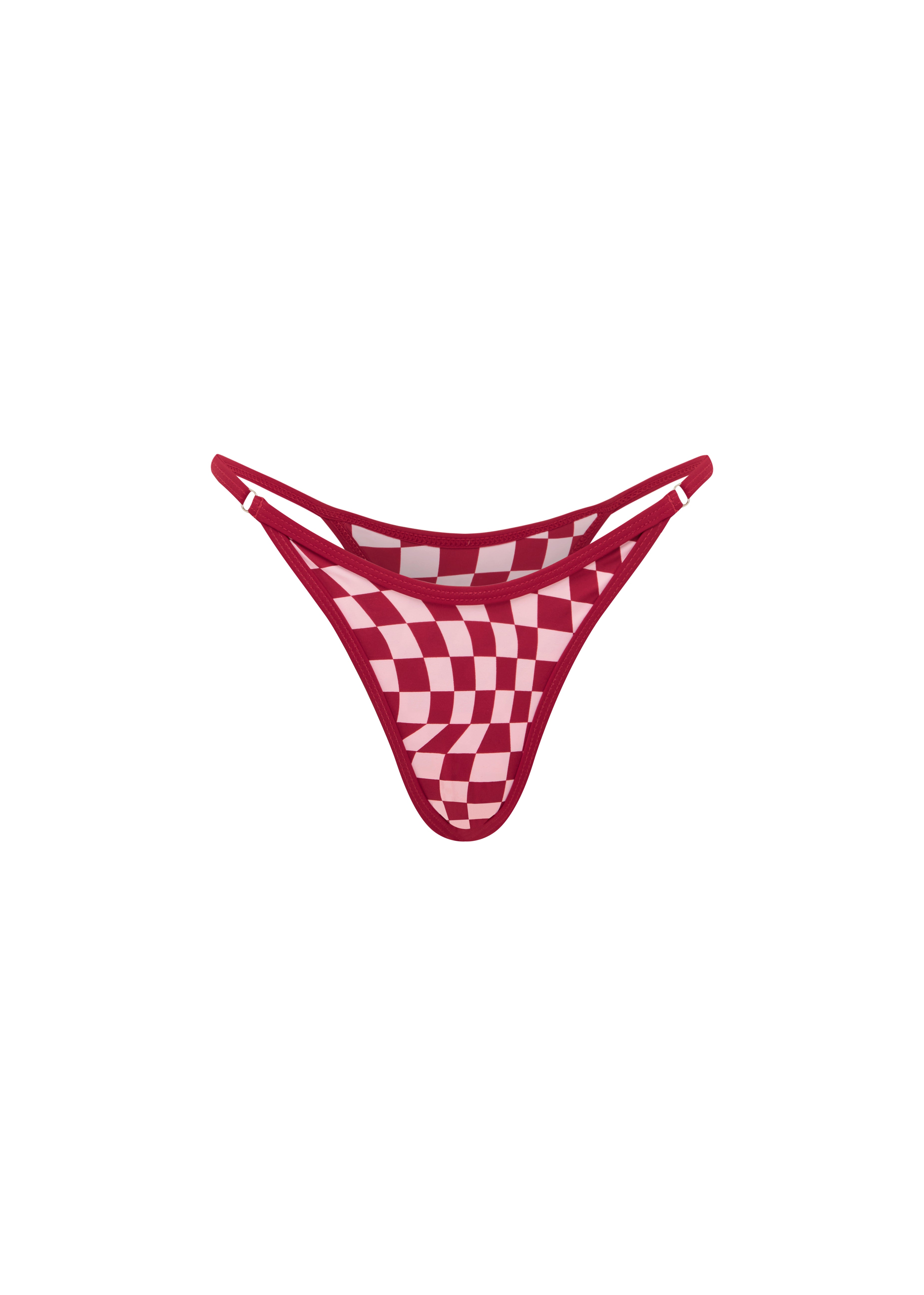 Red checkered thong on a white background