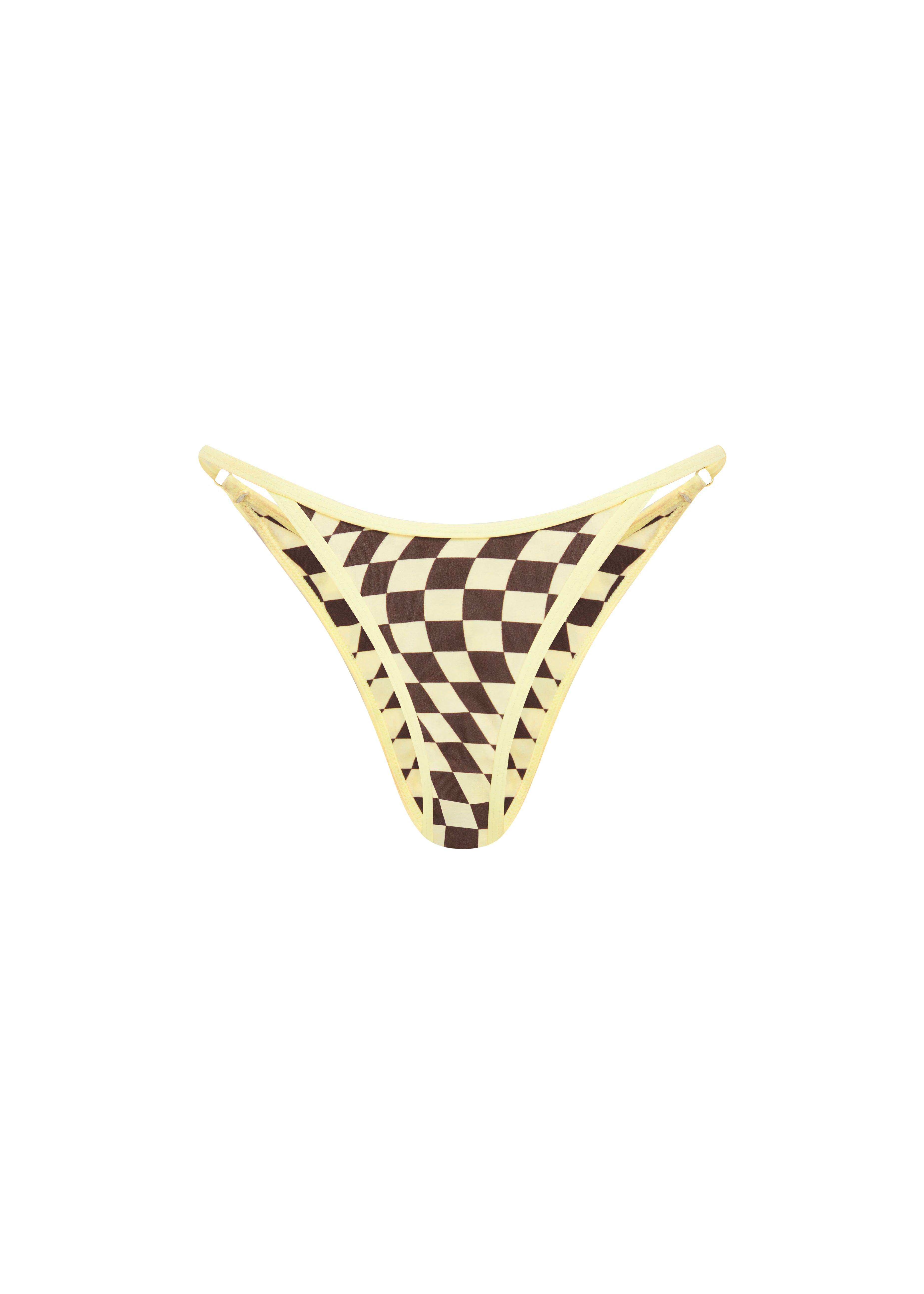 Checkered bikini bottom on a white background
