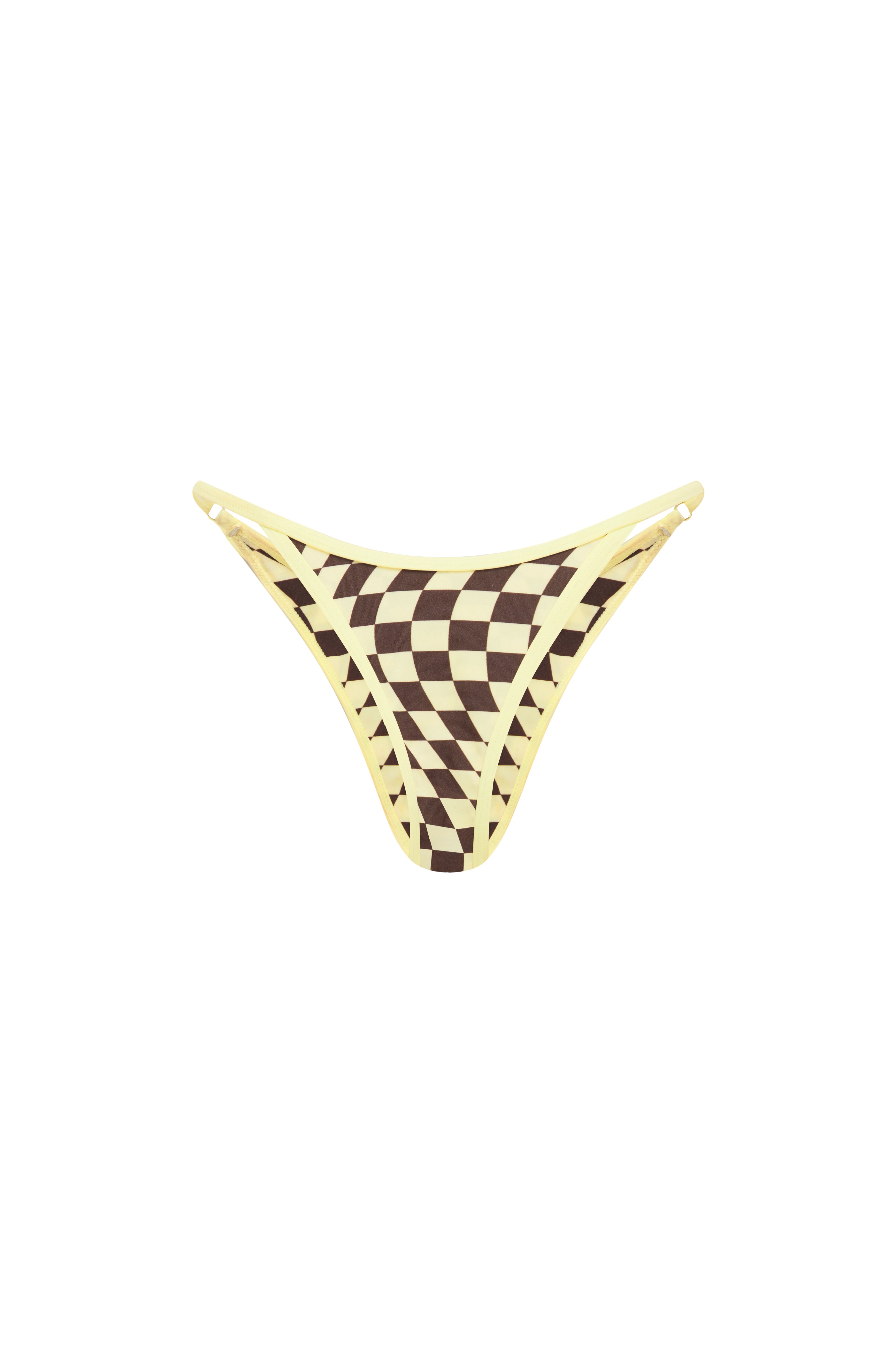 Checkered bikini bottom on a white background