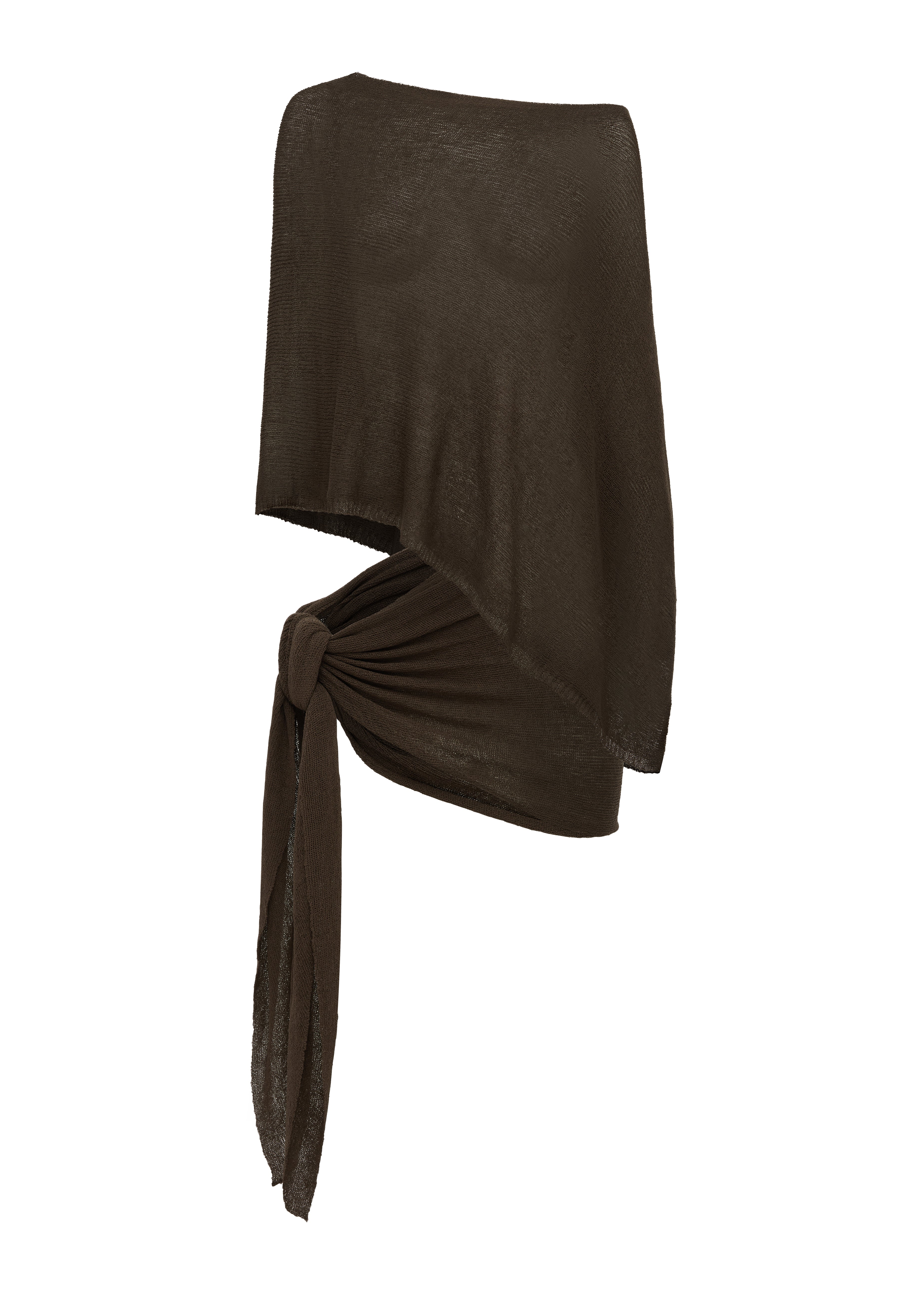 Brown sarong and cape on a white background