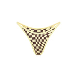 Checkered bikini bottom on a white background