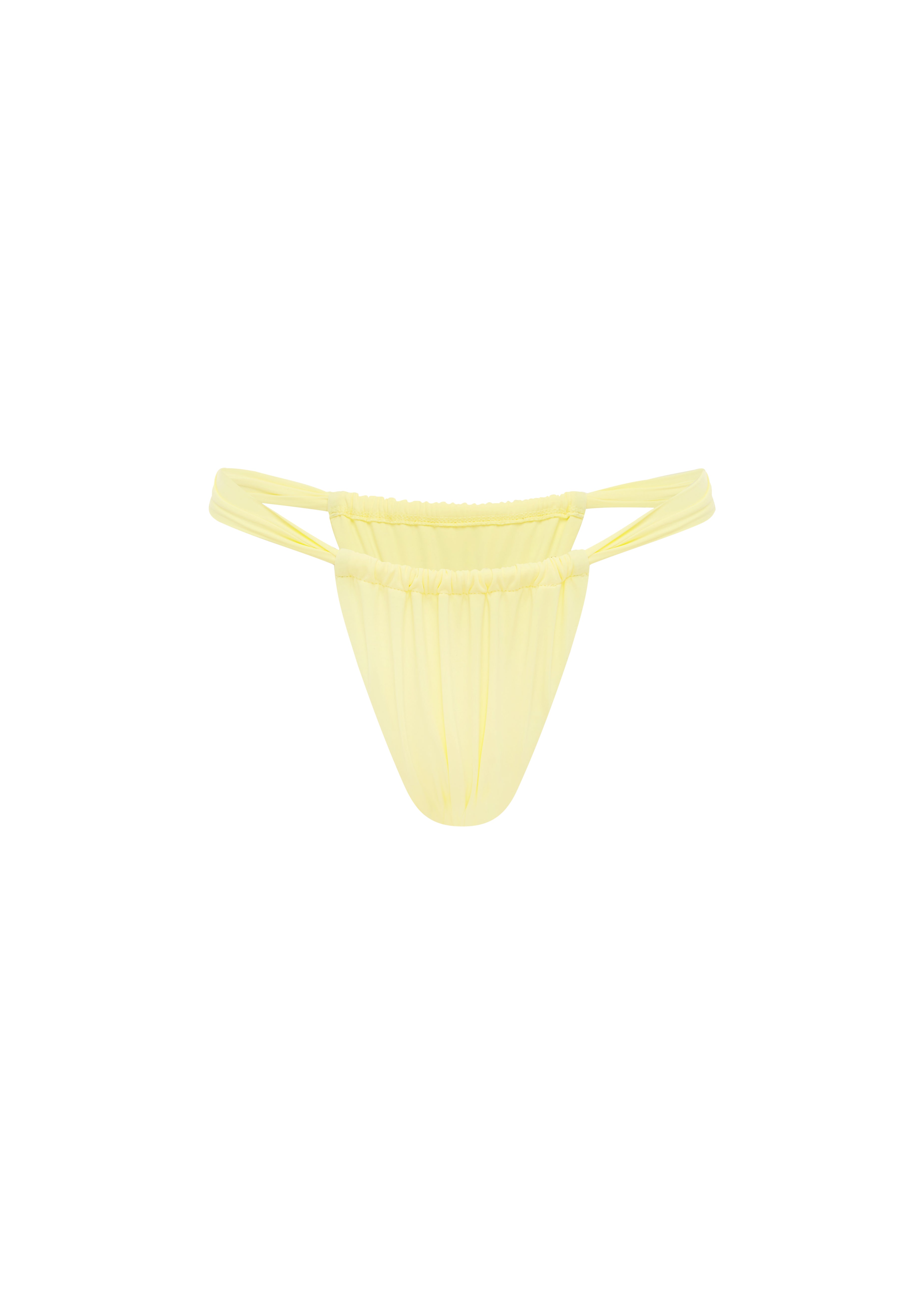 Yellow bikini bottom on a white background
