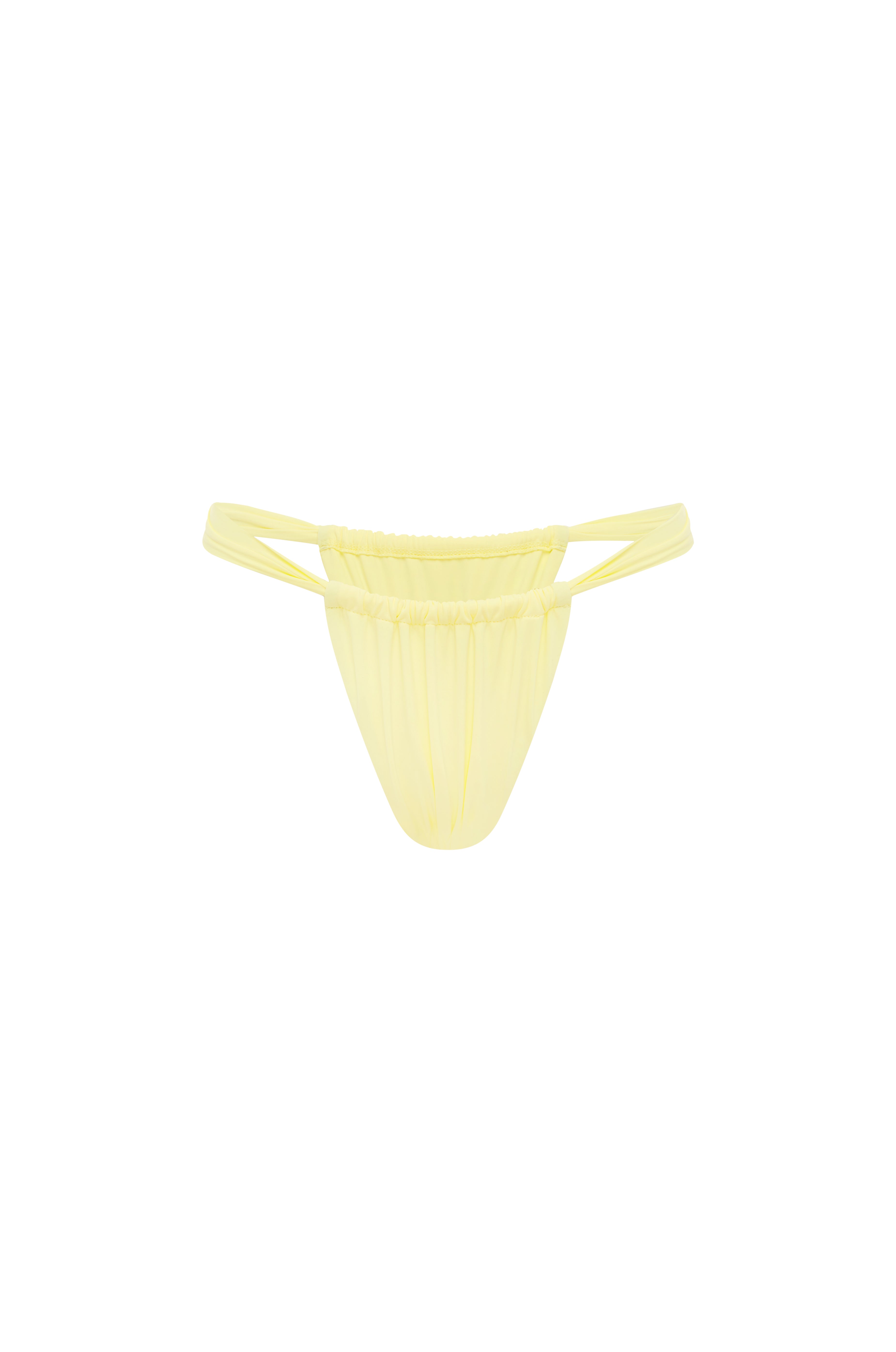 Yellow bikini bottom on a white background