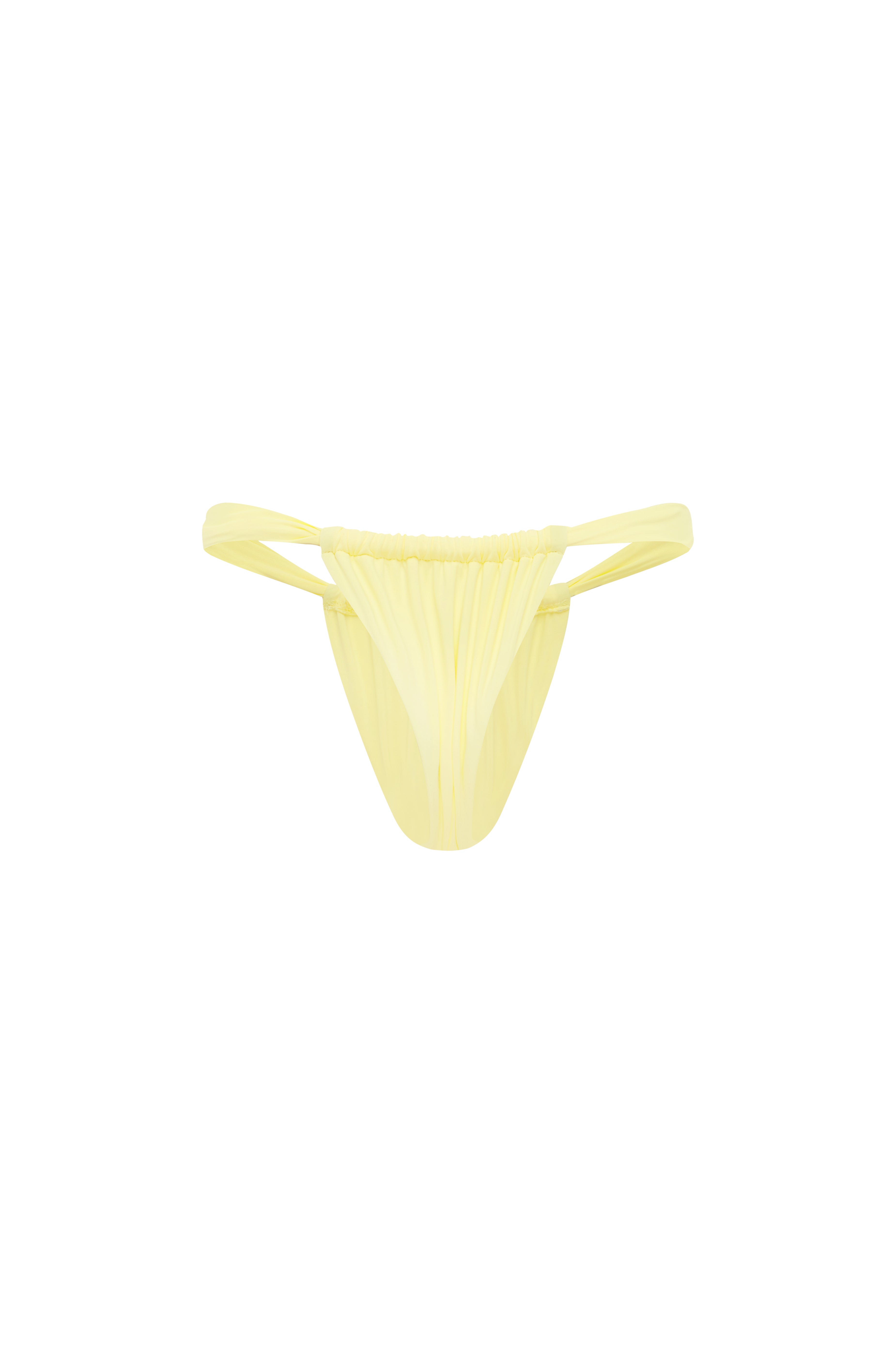 Yellow bikini bottom on a white background
