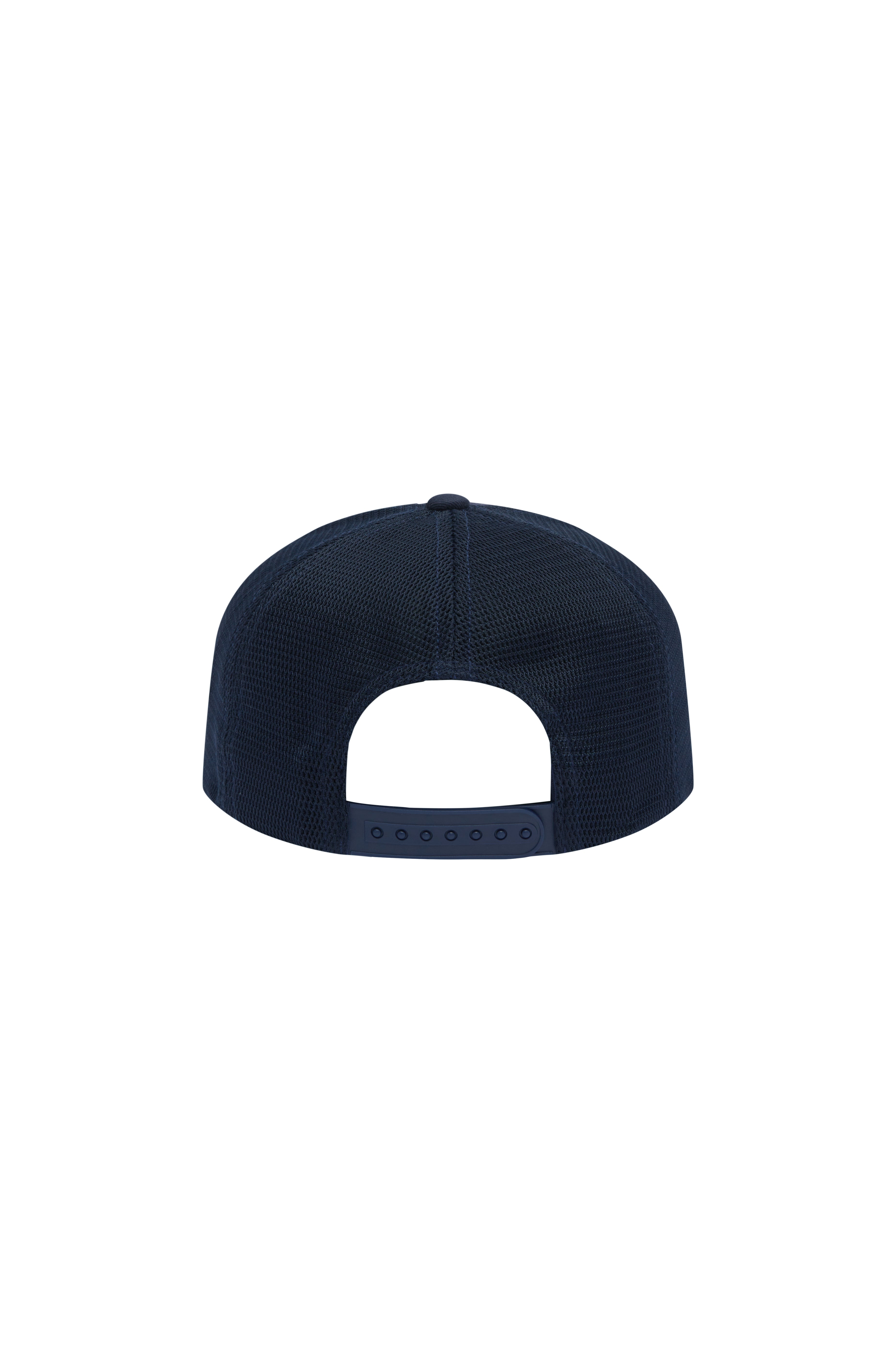 Back of navy blue cap on a white background