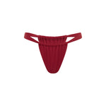Red bikini bottom on a white background