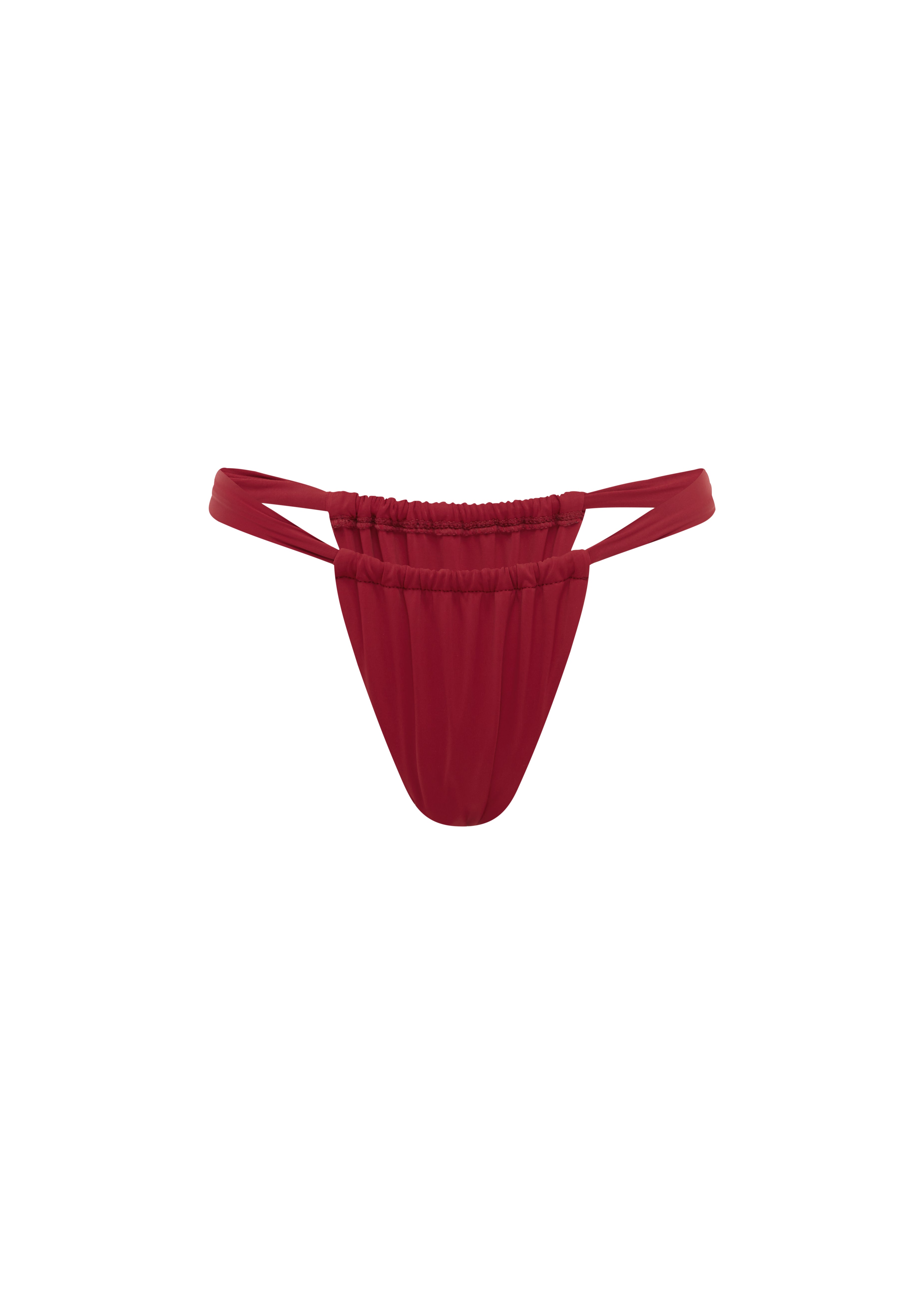 Red bikini bottom on a white background