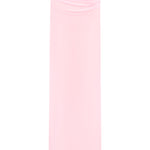 Pink sheer maxi skit on a white background