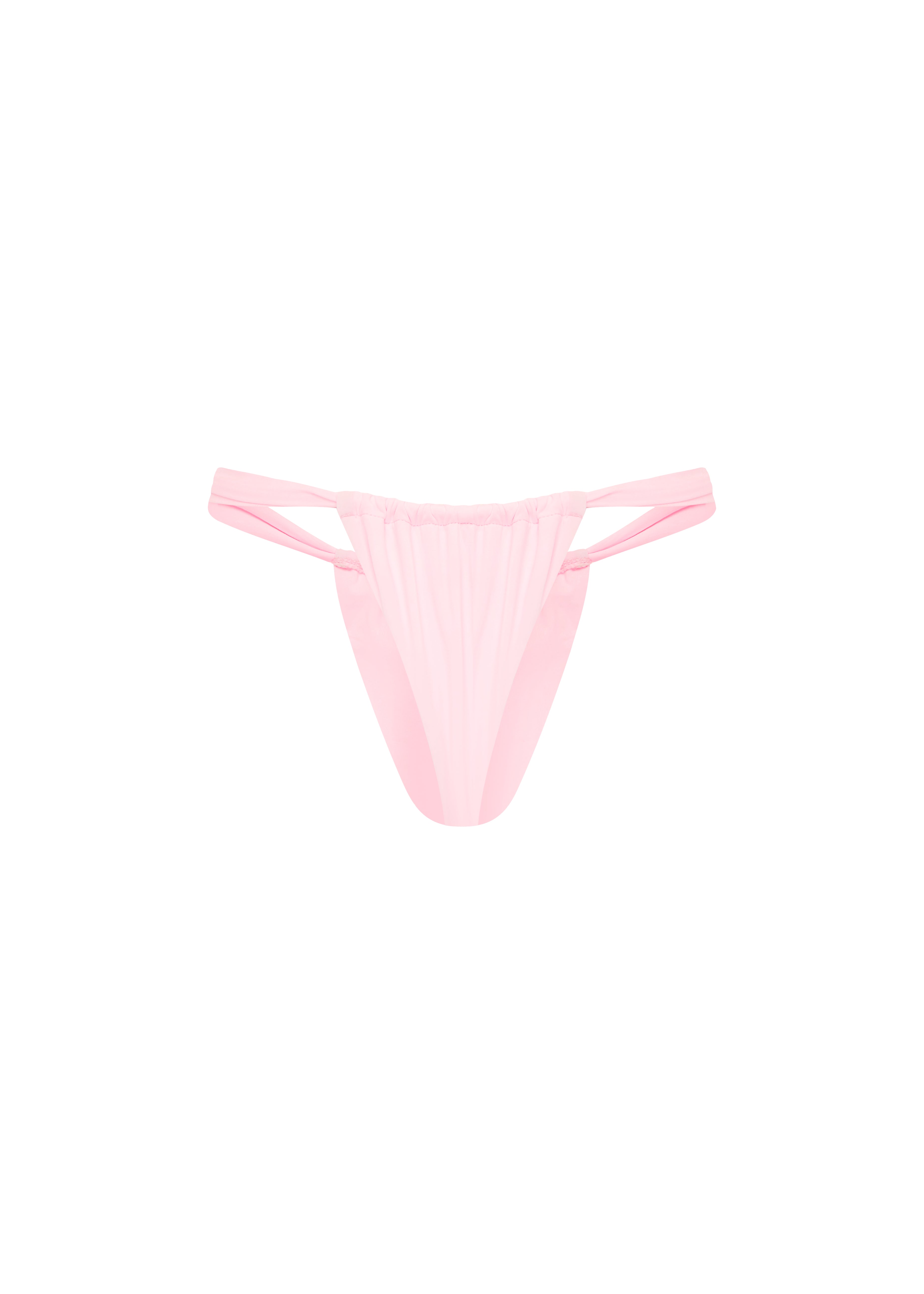 Pink bikini bottom on a white background