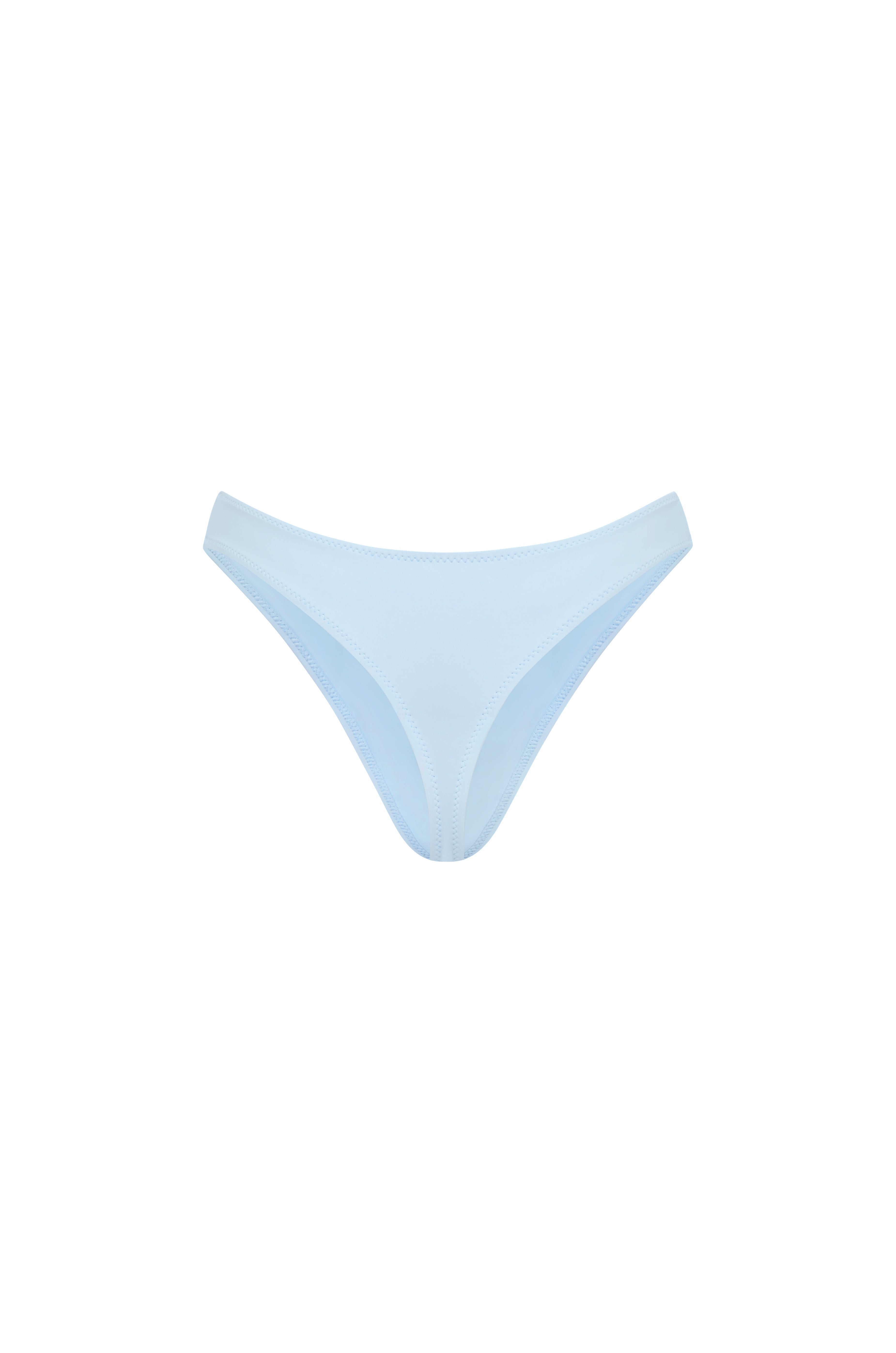 Baby blue bikini bottoms shown against a solid white background.